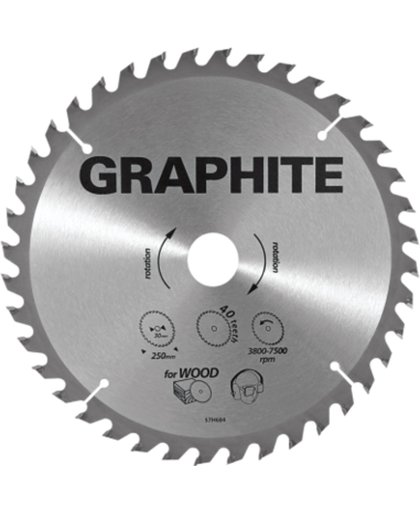 GRAPHITE Cirkelzaagblad 250 mm, 100 tands, Aluminium