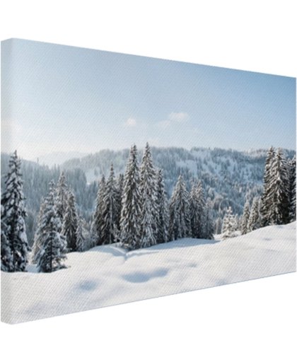 Besneeuwd landschap in Duitsland Canvas 120x80 cm - Foto print op Canvas schilderij (Wanddecoratie)
