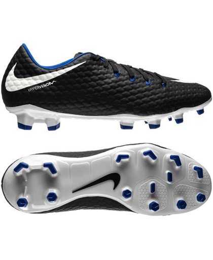 Nike Hypervenomx Phelon III FG Voetbalschoenen Heren Voetbalschoenen - Maat 46 - Mannen - zwart/wit/blauw