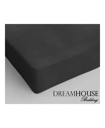 Dreamhouse bedding katoen hoeslaken anthracite - 1-persoons (70 cm) - grijs