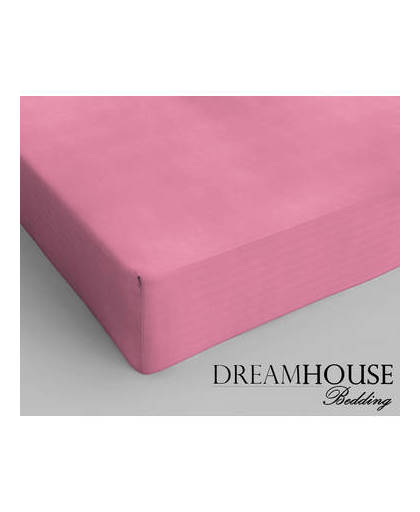 Dreamhouse bedding katoen hoeslaken pink - 1-persoons (70 cm) - roze
