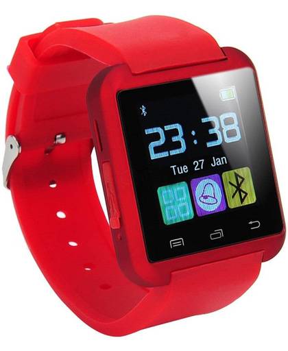 Smartwatch - horloge - handsfree bellen - bluetooth - unisex - rood - DisQounts
