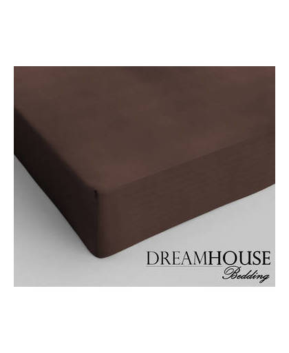 Dreamhouse bedding katoen hoeslaken brown - 1-persoons (80 cm) - bruin