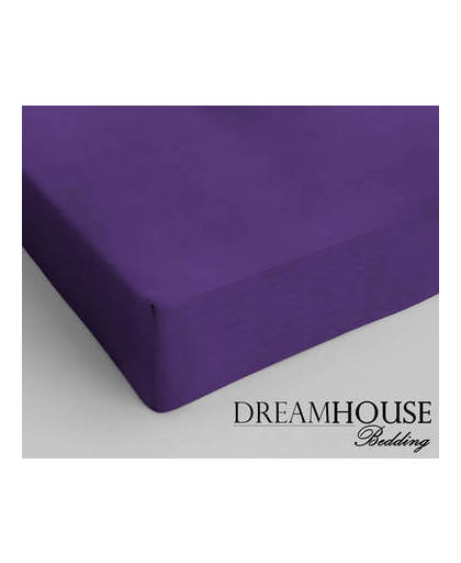 Dreamhouse bedding katoen hoeslaken purple - 1-persoons (80 cm) - paars