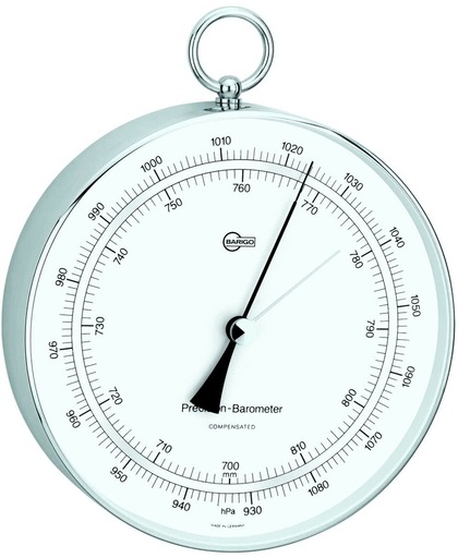 Barigo 1310 barometer, messing verchroomd, precisiewerk