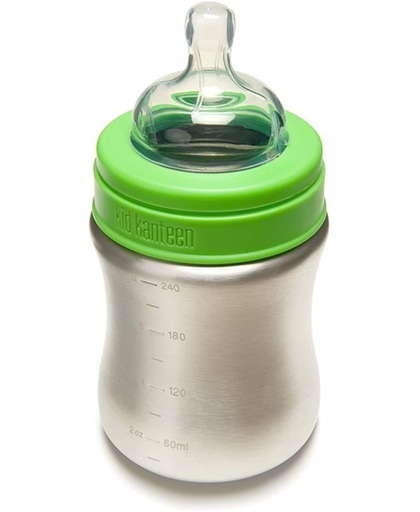 Klean Kanteen Kid Kanteen Baby Bottle Drinkfles Medium Flow 267ml groen/zilver