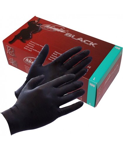 Black Ninja - Latex Wegwerphandschoenen, 100 stuks - maat M