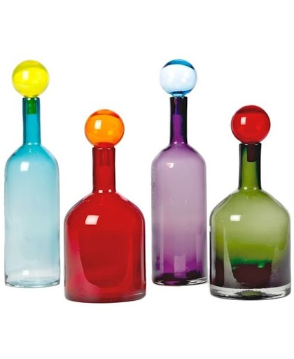 Pol's Potten Bubbles en Bottles - Vaas - h44 cm - Glas - Set van 4