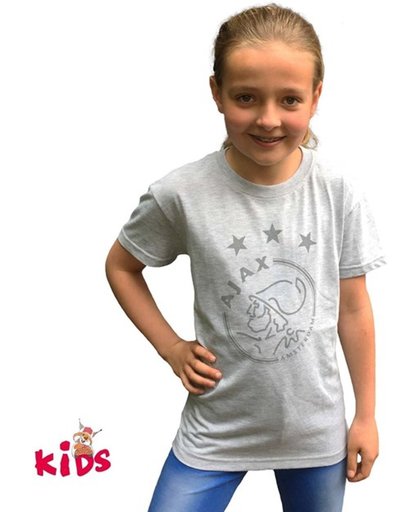Ajax T Shirt Logo Meisjes - Grijs - Maat 164