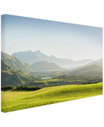Heuvellandschap Nieuw-Zeeland  Canvas 80x60 cm - Foto print op Canvas schilderij (Wanddecoratie)