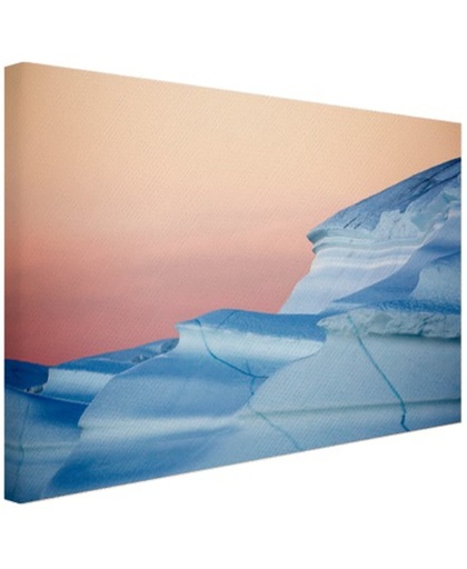 Zonsondergang Noordpool Canvas 30x20 cm - Foto print op Canvas schilderij (Wanddecoratie)