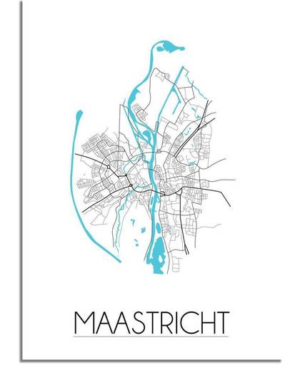 DesignClaud Maastricht - Stadskaart - Plattegrond - Interieur poster - witte achtergrond - zwart wit poster