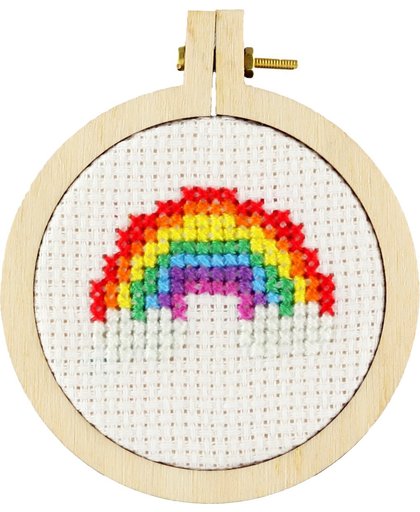 Mini borduurpakket regenboog