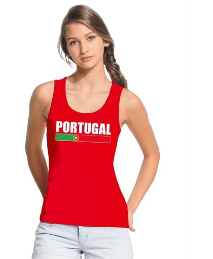 Rood Portugal supporter mouwloos shirt dames - Portugal singlet shirt/ tanktop S