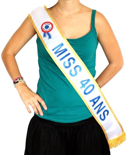 Blauwe Miss-sjerp 40 jaar - Verkleedattribuut