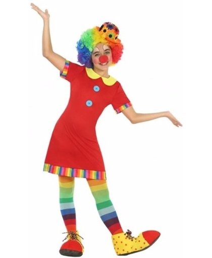 Clown Floppy kostuum / outfit voor meisjes - verkleedpak - 128 (7-9 jaar)