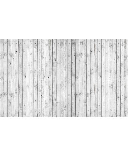 Fotobehang Black White Wooden Planks | XXL - 312cm x 219cm | 130g/m2 Vlies