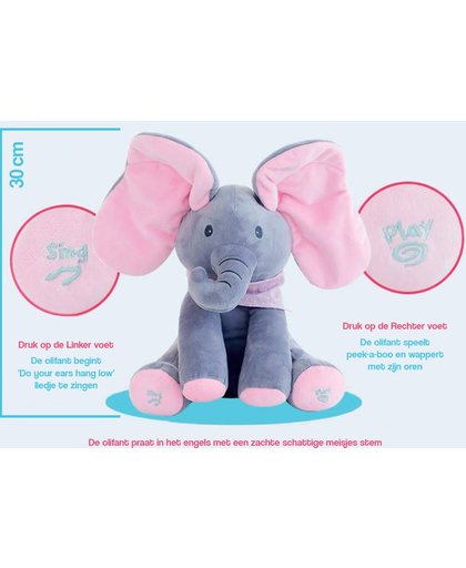 Pluche olifant knuffel - Roze