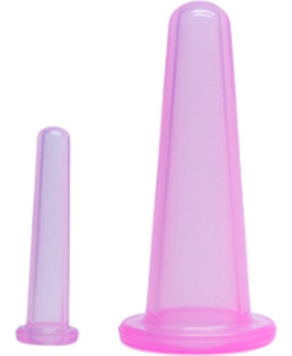 Massage cups voor het gezicht - Duo pakket 3,6 cm en 1,5 cm - Cupping en massage voor je gezicht - roze