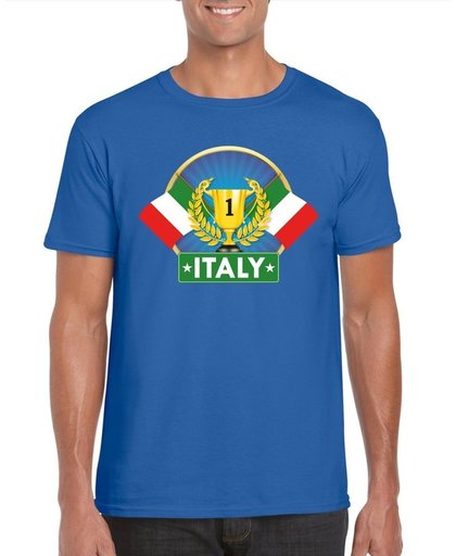 Blauw Italiaans kampioen t-shirt heren - Italie supporters shirt 2XL