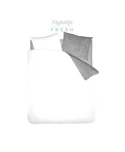 Nightlife dekbedovertrek washcotton white/grey-200x200/220