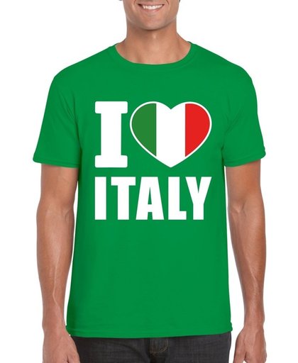 Groen I love Italy supporter shirt heren - Italie t-shirt heren L