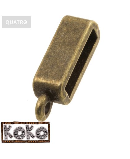 KoKo Rectangle Tussenstuk (Binnenmaat 10 x 2 mm) Brons (5 Stuks)