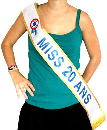 Blauwe Miss-sjerp 20 jaar - Verkleedattribuut