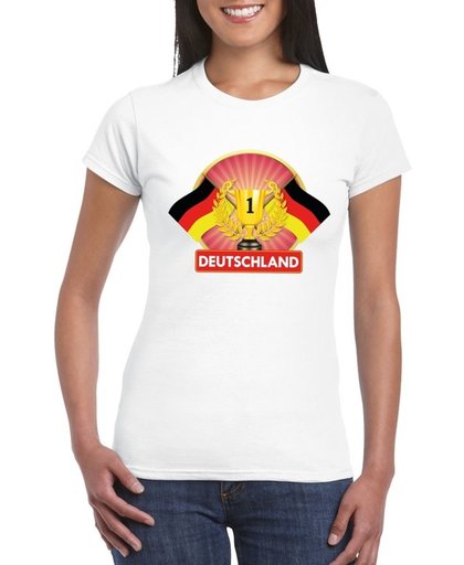 Wit Duits kampioen t-shirt dames - Duitsland supporter shirt L