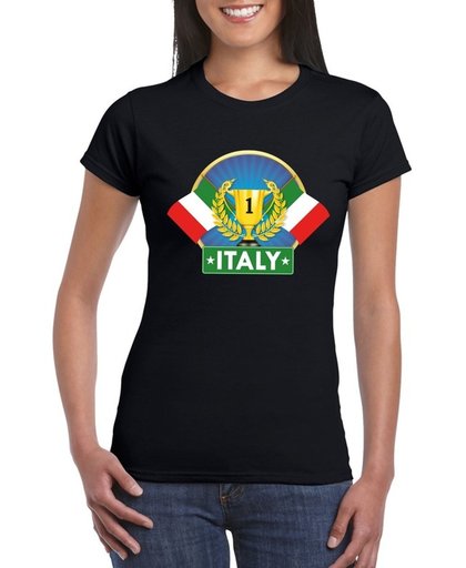 Zwart Italiaans kampioen t-shirt dames - Italie supporter shirt M