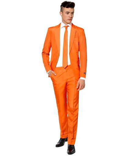 Heren pak oranje met stropdas - oranje supporter verkleedpak L (52-54)