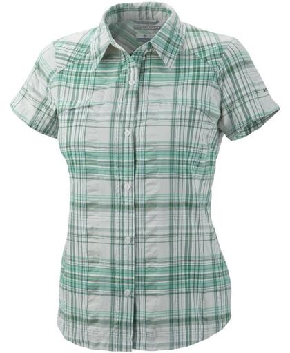 Columbia Silver Ridge Multiplaid Short Sleeve Shirt - dames - blouse korte mouwen - maat S - groen/wit geruit