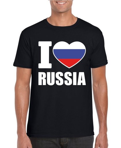 Zwart I love Rusland supporter shirt heren - Russisch t-shirt heren 2XL