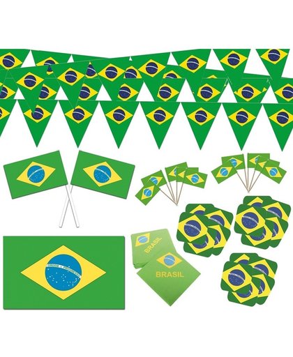 Feestartikelen Brazilie thema versiering - XL pakket - Braziliaanse feestpakket