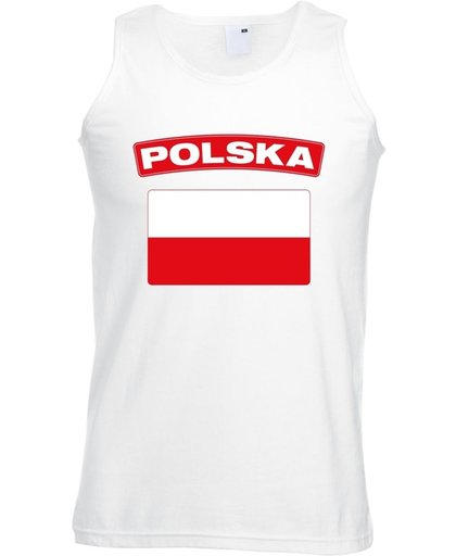 Polen singlet shirt/ tanktop met Poolse vlag wit heren M