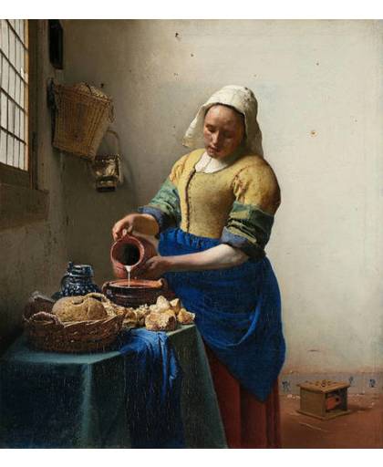 Melkmeisje van Vermeer - Diamond Painting 40x50 (Volledige bedekking - Vierkante steentjes)