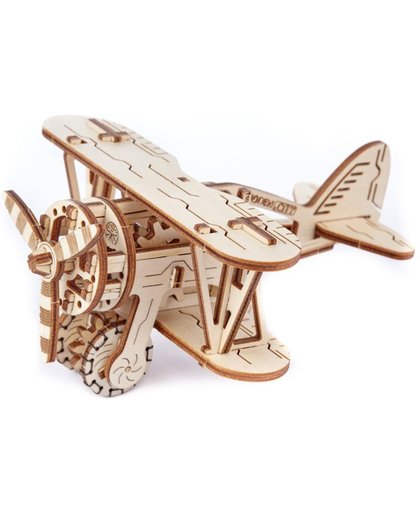 Vliegtuig dubbeldekker - Houten Modelbouw / 3D Puzzel - Wooden City