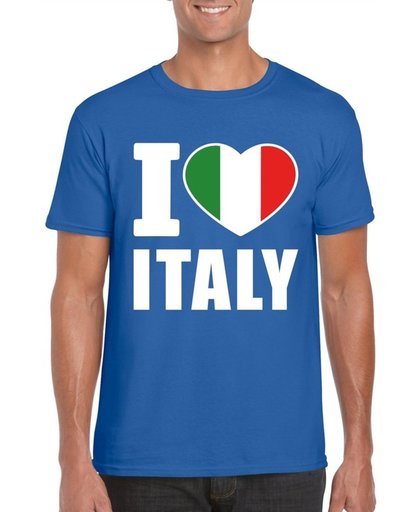 Blauw I love Italy supporter shirt heren - Italie t-shirt heren L