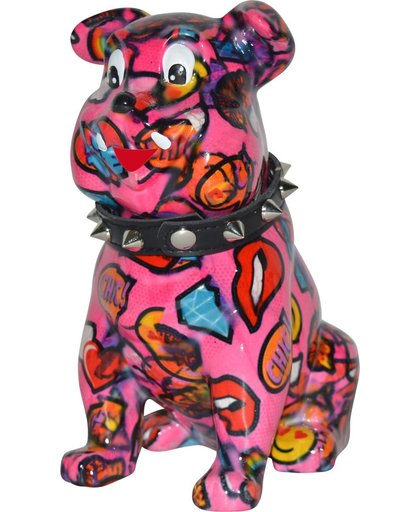 Bulldog Buddy spaarpot | Hond - roze met emoji| Pomme pidou
