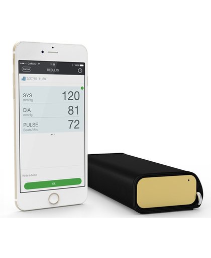 QardioArm draadloze bloeddrukmeter: compact en draagbaar manchet voor de bovenarm - compatibel met bluetooth voor Apple- en Android-toestellen - Goud