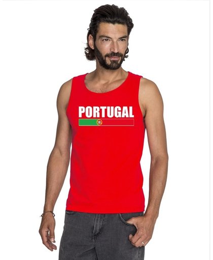 Rood Portugal supporter mouwloos shirt heren - Portugal singlet shirt/ tanktop S