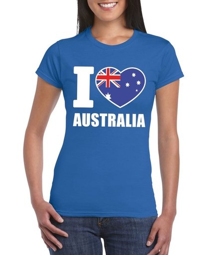 Blauw I love Australie supporter shirt dames - Australisch t-shirt dames L