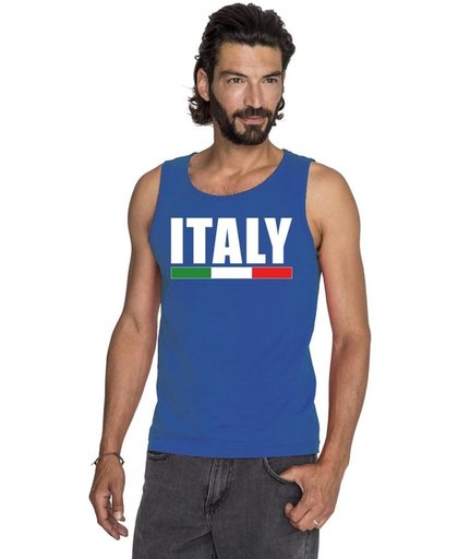 Blauw Italy supporter mouwloos shirt heren - Italie singlet shirt/ tanktop 2XL