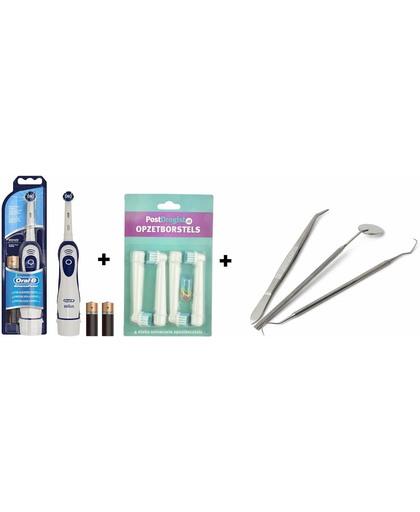 Oral-B Advance Power elektrische tandenborstel +  4 Opzetborstels passend op Oral-B + Tandsteen verwijder set