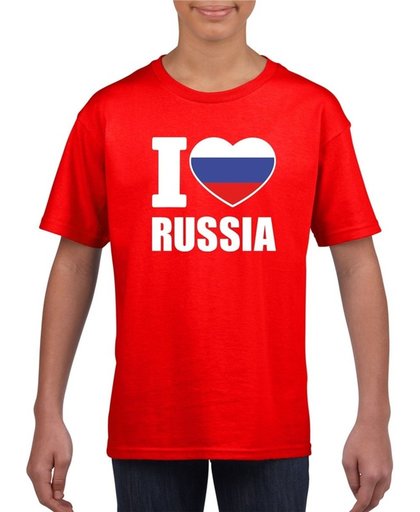 Rood I love Rusland supporter shirt kinderen - Russisch shirt jongens en meisjes XL (158-164)