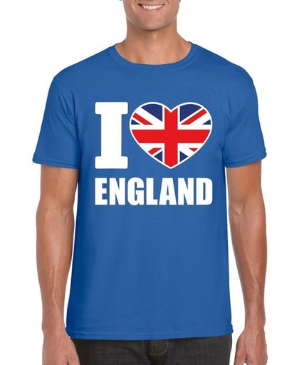 Blauw I love England supporter shirt heren - Engeland t-shirt heren 2XL