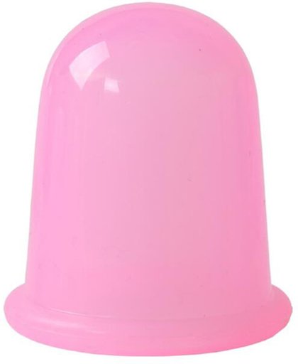 Cellulite cupping massage cup voor vacuüm cupping bindweefsel siliconen 5,5 cm - roze