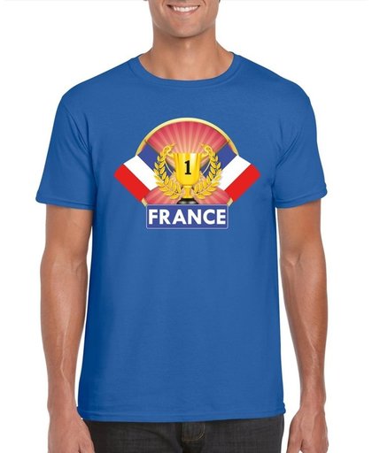Blauw Frans kampioen t-shirt heren - Frankrijk supporters shirt S