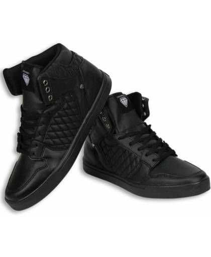Cash Money Heren Schoenen - Heren Sneaker High - Jailor Full Black Pu - Maten: 42