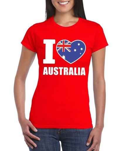 Rood I love Australie supporter shirt dames - Australisch t-shirt dames M